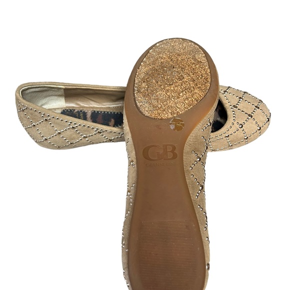 Gianni Bini Tan & Gold Studded Slipper Flats Loafers, Size 7M - Picture 4 of 5